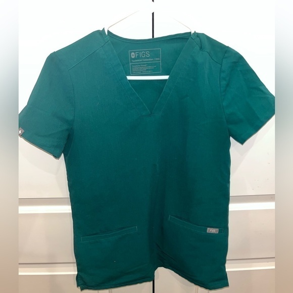 Figs Tops - Limited Edition Figs Womens Hunter Green Casma Scrub Top XXS